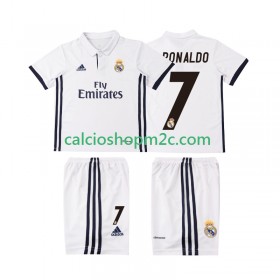 Real Madrid Cristiano Ronaldo 7 2016 2017 Retro Bambino Maglia Prima Manica Corta